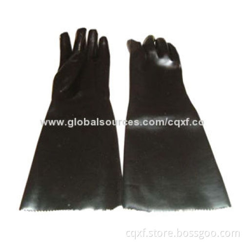 Black PVC gloves, interlock linedNew